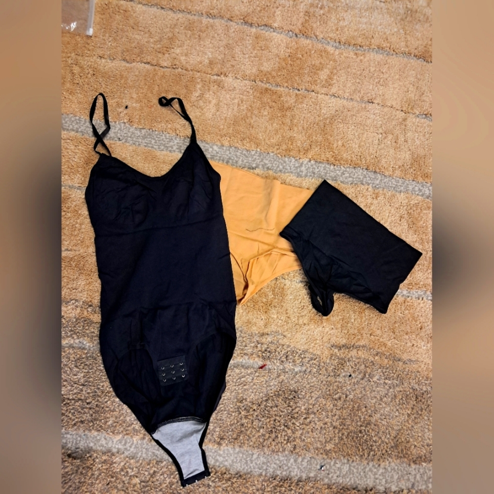 3 Piece Womens Shapewear Bodysuit And Thing Panties XL